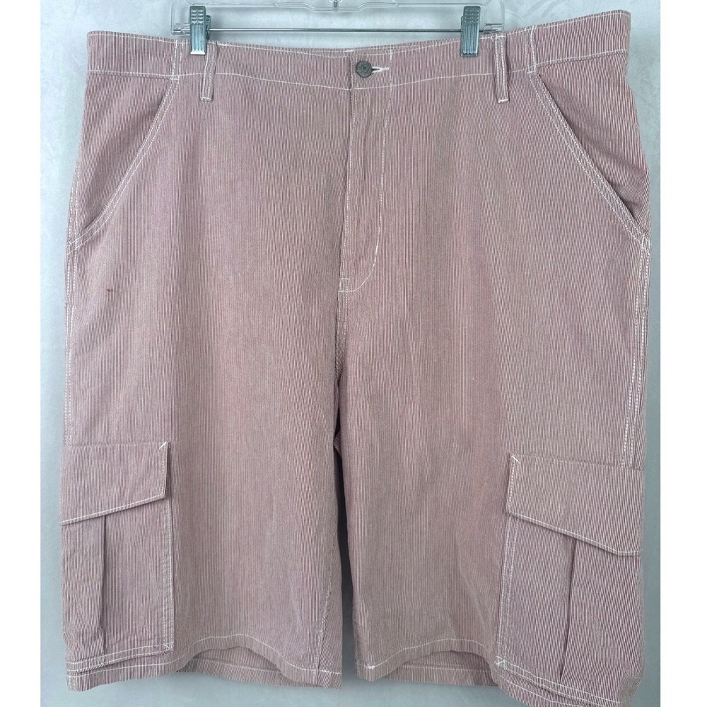 Levis Mens Red White Pinstripe Corduroy Cargo Shorts Size‎ 42 Utility Workwear